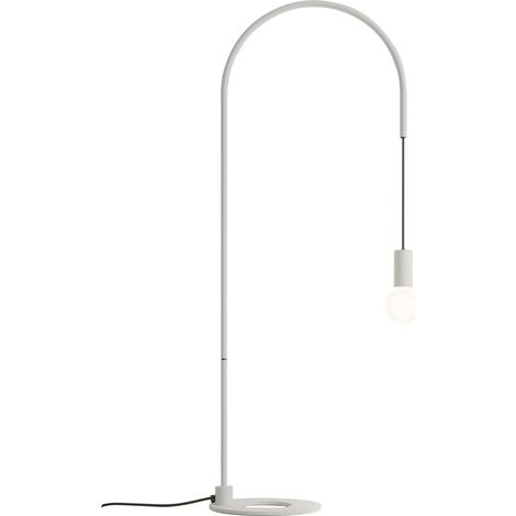 Zafferano - Lampada da Tavolo Filo con lampadina E27 max 60W inclusa, Orientabile 200°, H113 cm, Metallo Verniciato IP20 - Bianca (1/2)