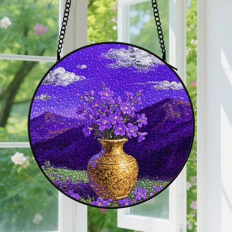 9cm Suspension décorative vitrale pour fenêtre, décoration maison, cadeau pour couples, amis et proches (1/5)