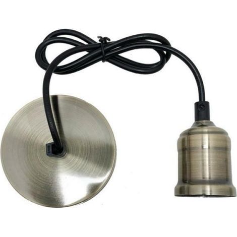 Pendel e27 portalampada cavo sospensione bronzo spazzolato kit 5 pezzi