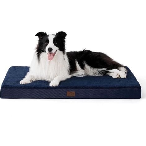 Hundebett orthopädisches waschbar L 91 x B 69 x H 8 cm Navyblau (1/5)