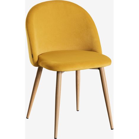 Pack de 4 sillas de comedor tapizadas y en acero Kana SKLUM (1/5)