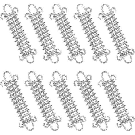 Tendeur Ressort, XU, 10 Pcs Boucle de Corde de Ressort, Boucles à Ressort de Tente, Ressort Absorbeur, Ressort de Tension pour Voile dOmbrage, Bâche, Tente, Grille Métallique - (1/4)