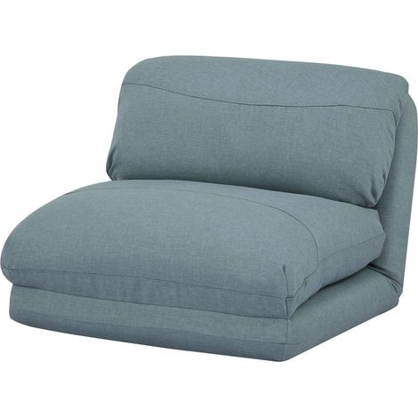 Schlafsessel HHG-515, Schlafsofa Funktionssessel Klappsessel Relaxsessel, Stoff/Textil grau-blau