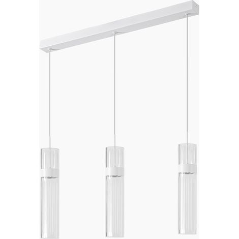 Suspension luminaire LED 3 lumières, lustre salon 3 températures, pour salon cuisine chambre, blanc (1/5)