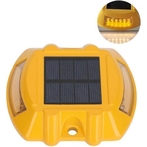 Lampes solaires professionnelles étanches IP68 en aluminium moulé, à induction automatique, LED, pour allée, jardin, terrasse, cour, 6 V, 1,8 W, jaune WHBYV (1/4)