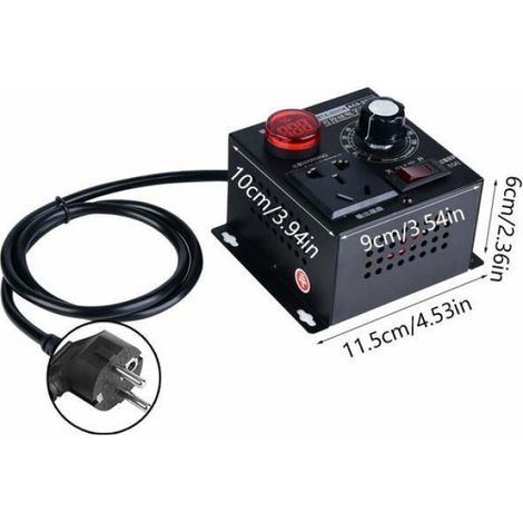 Variateur, AC 220V 9A 4000W Régulateur de tension SCR Régulateur de vitesse de ventilateur de moteur Variateur (1/4)