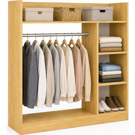Holz Kleiderständer mit Regal Palosa L (1/2)
