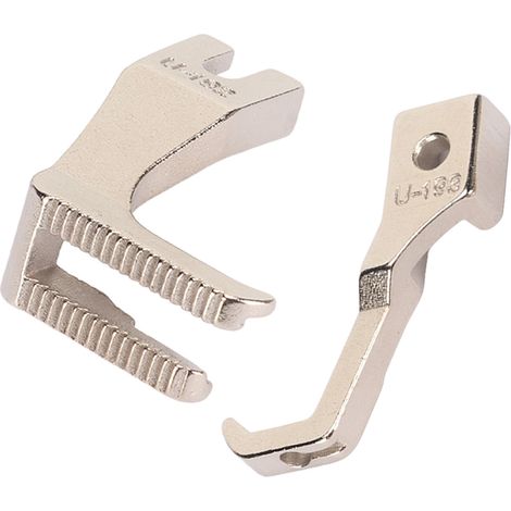 1 jeu de pieds-de-biche double dentés pour machine à coudre synchrone 0303, accessoires pour machines à coudre industrielles U192 et U193 DY, pied-de-biche fendu pour tissus épais (1/5)