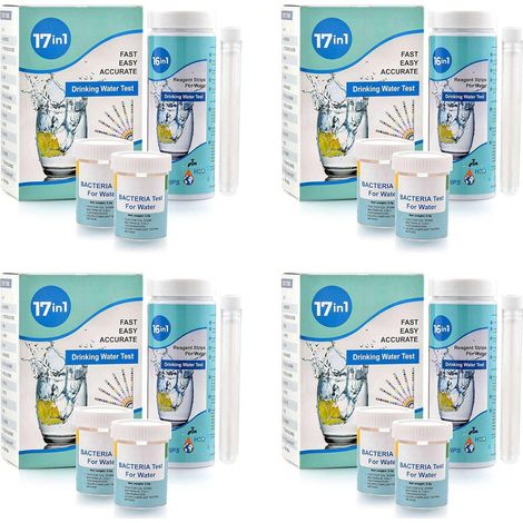 4X Kit de Test D'Eau 17 en 1 pour, 100 + 2 Kits de Test D'Eau pour Test Facile D'Eau Potable, PH, Plomb (1/5)