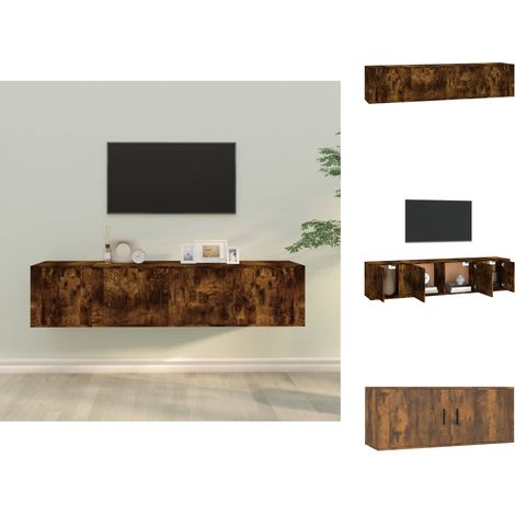 TV-Möbel - Living 3-tlg. TV-Schrank-Set Räuchereiche Holzwerkstoff (1/5)