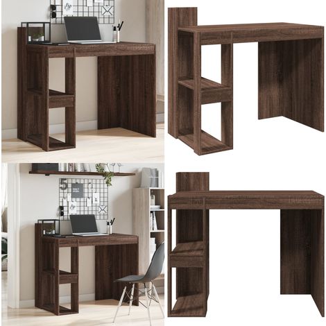 Bureau chêne marron 103,5x56,5x94 cm bois d'ingénierie - Bureau - Meuble De Bureau - Bureau D'étude - Bureau Moderne - Bureau Chêne - Home & Living (1/5)