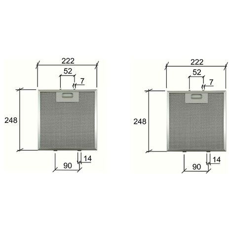 2 PEZZI ELICA GF04MC FILTRO CAPPA METALLICO mm 248x222x9  CD 39282200   F 249 (1/5)