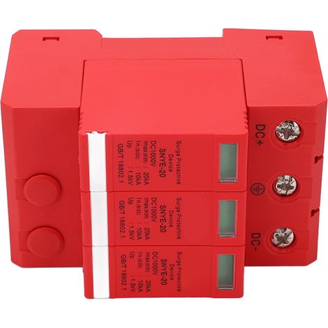 Parafoudre DC PV 1000V 3P, Protection Surtension Ignifuge Anticorrosion Orange pour Coffret de Distribution (1/5)