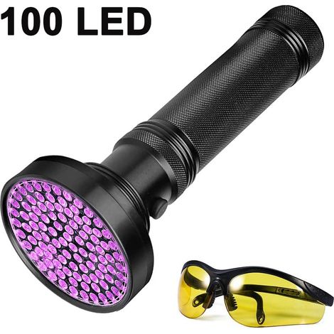 Lampe torche UV à lumière noire, meilleure lampe UV et lumière noire pour l'inspection des maisons et des hôtels, urine d'animaux et taches - LED ultra-intensité pour repérer les faux billets. (1/5)