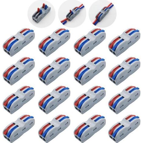 Bornes de Connexion, 16 Pcs SPL-2 Connecteur Electrique Rapide, Conducteur Compact Fils Connecteurs (1/5)