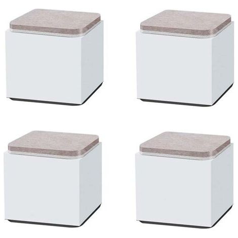 Rehausseur Pieds de Lit en Acier Carbone pour Meuble Épaissir les Pieds d'armoire Pieds de Table de Meubles Carré Blancs pour tables basses, armoires, canapés, 60x52mm 4 pièces (1/5)
