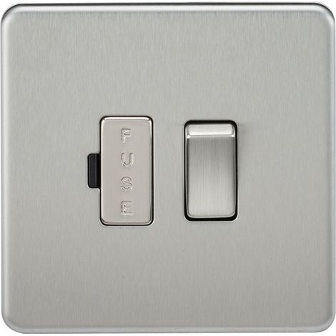 Unité de raccordement à fusible sans vis 13 A avec Interrupteur Chrome brossé (1/4)