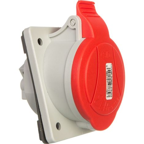 Prise pour circuit imprimé 32 A - 5 pôles - Rouge - IP44 - Coudée - Haute qualité (1/3)