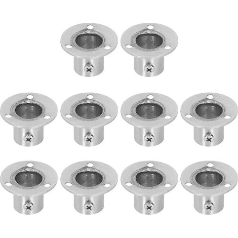 Ensemble de supports de tringle à vêtements en acier inoxydable, base de support à bride épaisse, 19 pièces de quincaillerie (1/5)