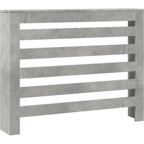 Cache-radiateur design moderne avec étagère fonctionnelle salon 104 x 20 x 82 cm en bois gris béton (1/5)