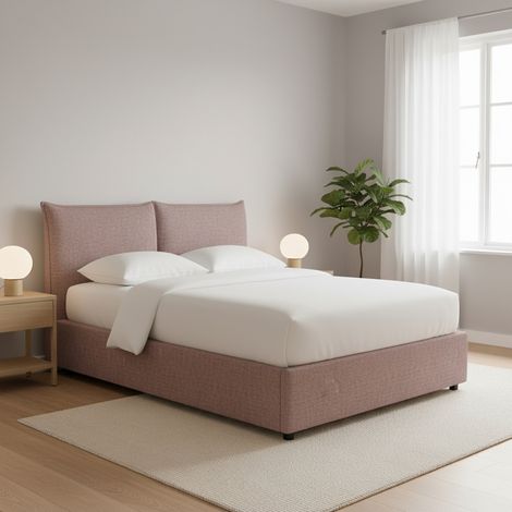 Cama Plaza y Media Penzance, Desenfundable, Made in Italy, Rosa Antiguo (1/5)