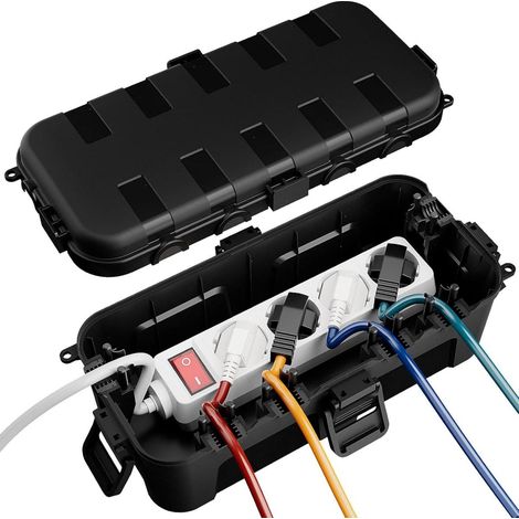 Boîte De Raccordement Étanche - Plastique - 29 x 13,2 x 10 cm - IP54 - Pour Extérieur - Protection Câbles rallonges multiprises prises angulaires - 1 Pièce