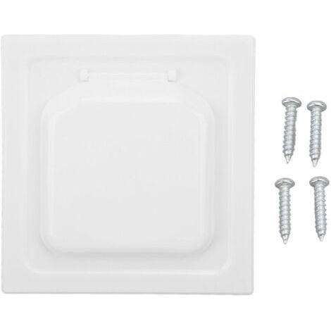 Couvercle d'aération de sèche-linge à double porte, échappement extérieur ABS avec 4 vis pour tuyaux et évents en pouces, blanc (1/5)