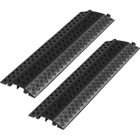 Mophorn Rampa de Protección de Cable 2 Piezas, Protector de Cables para Suelo con Capacidad de Carga de 7938 kg, Ideal para Áreas de Tránsito Intenso, Uso en Interiores, Exteriores, Hogar (1/5)