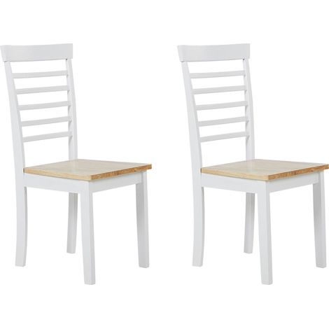 Esszimmerstuhl 2er Set BATTERSBY Holz Weiß