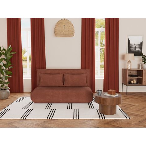 Bestmobilier – Banquette 2 places convertible clic-clac en velours côtelé – Couchage 200x140cm – Coussins déhoussables – Style contemporain (1/5)