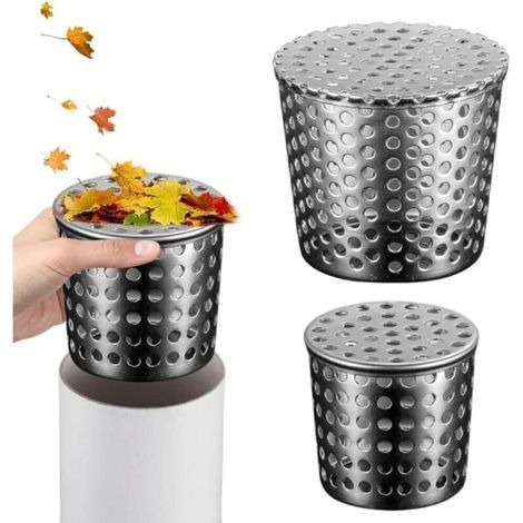 2 Pièces Crapaudine de Gouttière, Filtre Gouttiere en Acier Inoxydable, 50-63 mm, 90-110mm, Installation Facile,Contre Les Feuilles (1/5)