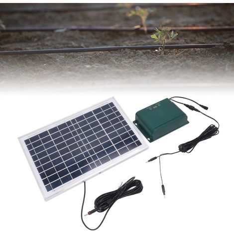 Kit de Goutte à Goutte Solar Automatique BSV IC006 - Système d'Arrosage DIY Écologique avec Batterie Lithium Ion 11.1V 2200mah et Panneau Solaire 10W pour Balcon/Jardin (1/4)