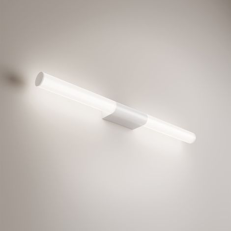 Sticks Applique Et Plafonnier À Led 23W En Aluminium Blanc Mat, 71 Cm De Longueur, Diffuseurs En Polycarbonate, Ip54, Orientable, Cri 90