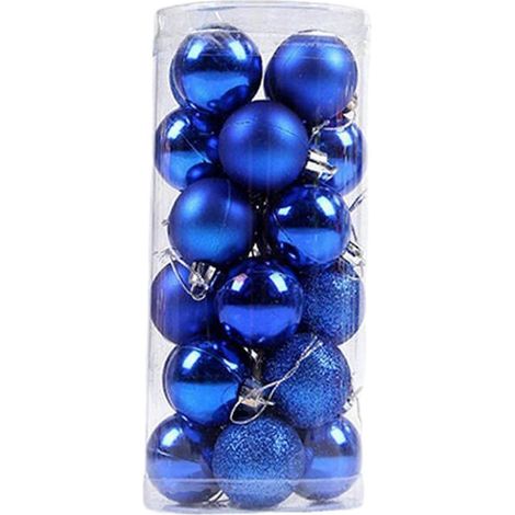 24 Pièces boule de Noël décorations œil, accrocheur Noël décoration créer festif ambiance Beautiful boules de Noël,Bleu (1/5)