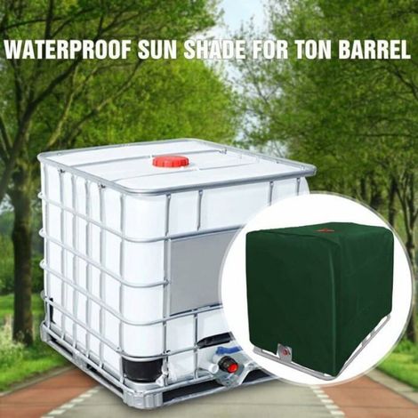 Bâche Couverture - - IBC 1000L - 116x100x120cm - Anti-UV - Anti-Pluie - Vert (1/5)