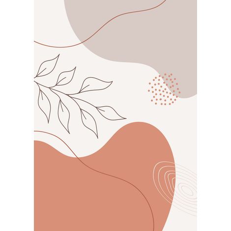 Papier peint panoramique - Feuilles Boho - 130 cm x 184 cm (1/2)