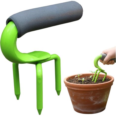 Griffe de Jardin, cultivateur Manuel de Griffe Jardin en Acier avec poignée, Outil d'aérateur pelouse pour Lits, Pot Culture en Pot Vert, Outil pelouse d'aérateur (1/5)