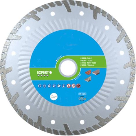Disque Diamant Turbo Jante Continue D. 125 x M14 x Ht. 9 x ép. 2 mm - Spécial pour Tuile et Pierre - Diamwood
