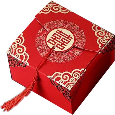 Boîte à dragées chinoise design spacieux, portable robuste polyvalent pour mariage fête Type 3 Petit [6.5x6.5x4.5 cm/2.6x2.6x1.8in] (1/5)