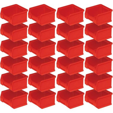 BRB 24x Sichtbox PROFI LB6, LxBxH 100x100x60 mm, innen 75x85x55 mm, Inhalt 0,3 Liter (Rot)