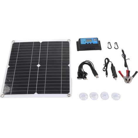Kit de panneau solaire 20 W 12 V monocristallin étanche IP65 à monter soi-même avec contrôleur de charge solaire 10 A pour extérieur (1/5)