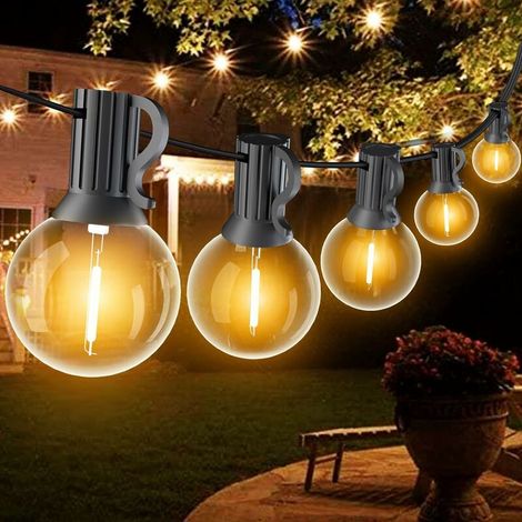 Outdoor String 9m G40 Outdoor String Light with E12 30+1 LED IP45 Bulbs Waterproof, Warm White Chain Outdoor Light for Patio Party Wedding (1/4)