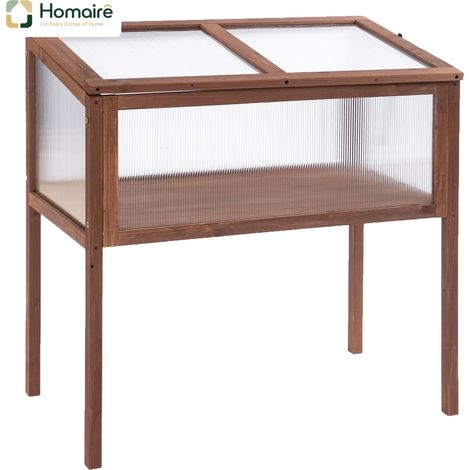 HOMAIRE Hochbeet Frühbeet Pflanzkasten Braun für Garten Balkon Terrasse aus Tannenholz & PC-Platte