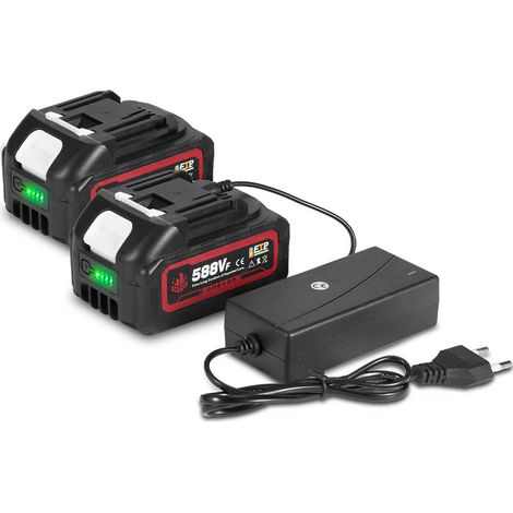 2 × ONEVAN 18V wiederaufladbarer 588VF Lithium-Ionen-Akku Li-Ionen-Akku mit Batterieanzeige für Elektrowerkzeuge