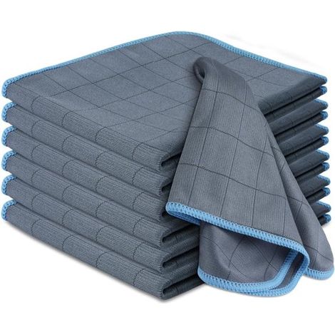 Verdicktes Reinigungstuch – Hinterlässt keine Rückstände – Fusselfrei – Mikrofasertuch mit Carbonfaser-Technologie – 30 x 30 cm – 6er-Pack (1/5)