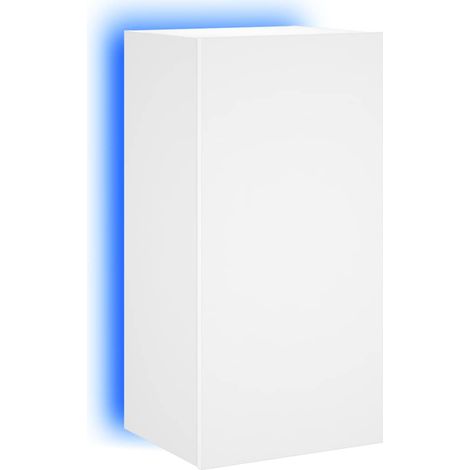 Mobile TV Armadietto TV Mobile Porta TV a Parete con Luci LED Bianco 40,5x35x80 cm (1/3)