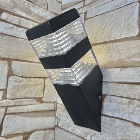 Applique Pyramide Inox 32 LED SMD 9W Lumihome®  blanc-neutre-4000k - anthracite (1/4)