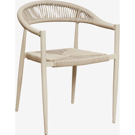 Confezione da 4 sedie da giardino impilabili con braccioli in alluminio e rattan sintetico Amatria SKLUM            