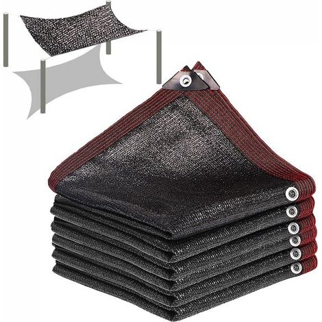 3 m x 5 m Schwarzes UV-Schutz-Garten-Schattennetz - mit Ringen (1/5)