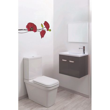 ONDEE - Lavamanos EPICE - con espejo - 50cm - Lacado - Entregado en kit - gris (1/5)